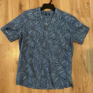 George Men's Navy Leaf tropical Print Shirt size M 38-40